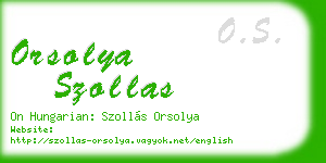 orsolya szollas business card